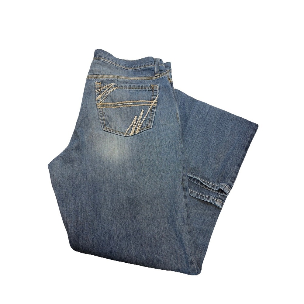 Cinch Holden Blue Distressed Bootcut Jeans Men's 34x37.5 MB70934001 Western